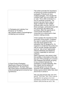 1) Packaging and Labeling Your Products