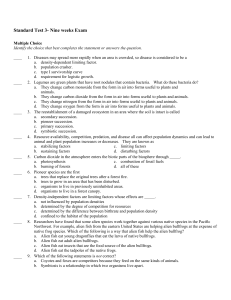 Standard Test 3- Nine weeks Exam Answer Section