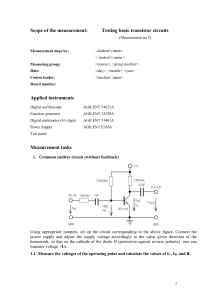 Scope of the measurement: Testing basic transistor circuits