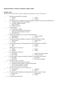 Physical Science: Nuclear Chemistry Study Guide