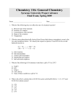 Chemistry 116: General Chemistry