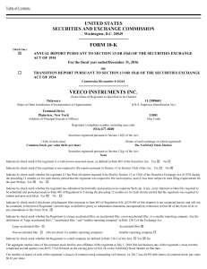 VEECO INSTRUMENTS INC (Form: 10-K, Received