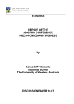 Report of the 2009 PhD Conference in Economics and Business