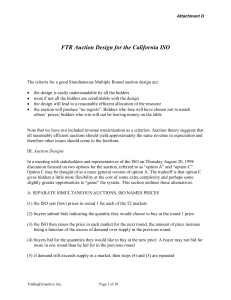 FTR Auction Design for the California ISO