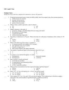 CH 1 and 2 Test Answer Section