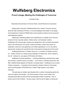 Wulfsberg Electronics - Cobham Aerospace Communications Home