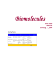 Key Chemical Characteristics Biological Functions
