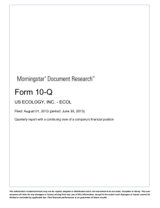 us ecology, inc. - Morningstar Document Research