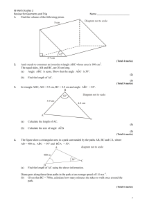IB Math Studies 2 Review for Geometry and Trig Name 1. Find the