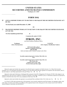 ITRON INC /WA/ (Form: 10-K, Received: 03/12/2004