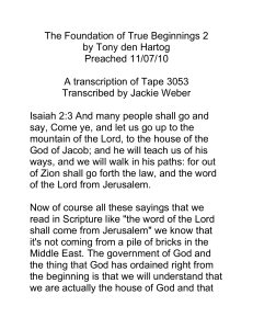 The Foundation of True Beginnings 2 by Tony den Hartog Preached