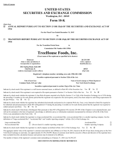 TreeHouse Foods, Inc. (Form: 10-K, Received: 02/18
