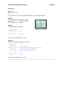 4-2 Quadratic Equations