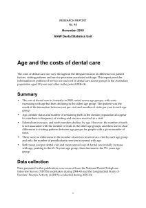 Age and the costs of dental care - Australian Institute of Health and