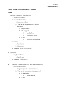 Topic 2: Systems of Linear Equations -