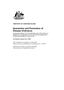 Notes to the Quarantine and Prevention of Disease Ordinance