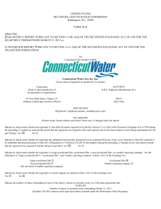 CONNECTICUT WATER SERVICE INC / CT (Form