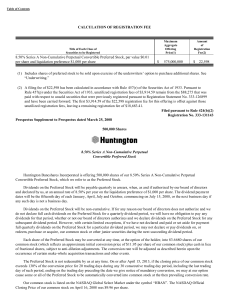 HUNTINGTON BANCSHARES INC/MD (Form