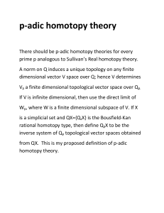 Padic Homotopy Theory