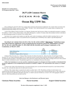 Ocean Rig UDW Inc. (Form: 424B5, Received: 06/03