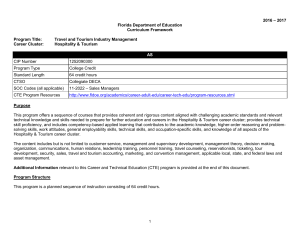 Program Title: Travel and Tourism Industry Management