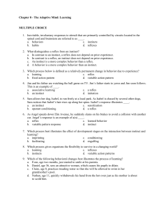 Chapter 8 - The Adaptive Mind: Learning MULTIPLE CHOICE 1