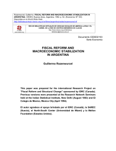 Fiscal reform and macroeconomic stabilization in Argentina
