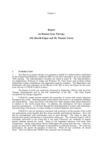 Report on Human Gene Therapy