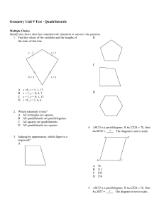 Geometry Unit 9 Test - Quadrilaterals
