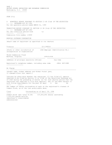 PAGE 1 UNITED STATES SECURITIES AND EXCHANGE