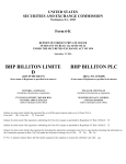 bhp billiton limited bhp billiton plc