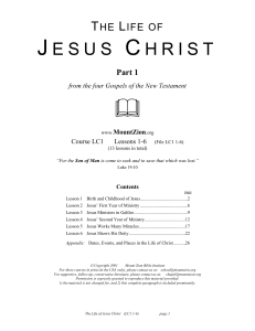 Lesson 1 Birth and Childhood of Jesus