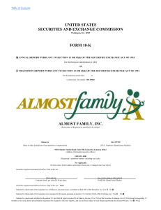 ALMOST FAMILY INC (Form: 10-K, Received: 03