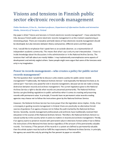 Power in records management--who creates a policy for public