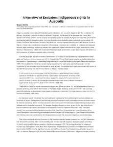 A Narrative of Exclusion: Indigenous rights in Australia