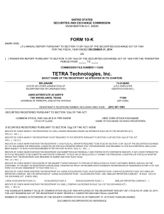 TETRA TECHNOLOGIES INC (Form: 10-K, Received