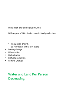 Water and Land Per Person Decreasing