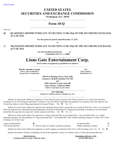 Form 10-Q - Lionsgate