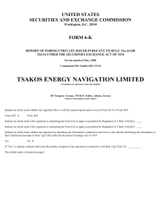 TSAKOS ENERGY NAVIGATION LTD (Form: 6-K