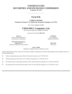 CH2M HILL COMPANIES LTD (Form: 8-K, Received