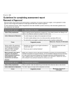 Guidelines for completing assessment report