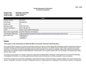 Radiologic Technology (W170210) - Florida Department Of Education