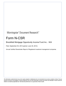 Form N-CSR Brookfield Mortgage Opportunity Income Fund Inc.