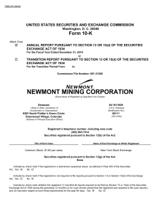 NEWMONT MINING CORP /DE/ (Form: 10-K