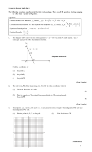 Geometry Review Study Pack The following equations may be