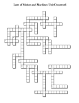 Laws of Motion and Machines Unit Crossword