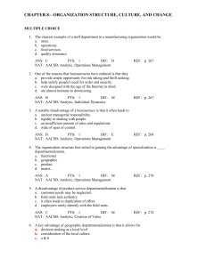 chapter 8—organization structure, culture, and change