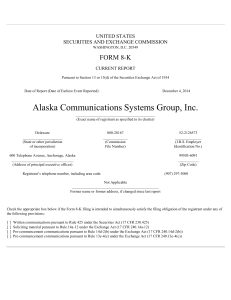 ALASKA COMMUNICATIONS SYSTEMS GROUP INC