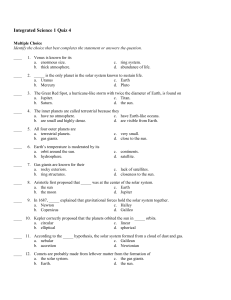 Integrated Science 1 Quiz 4 Answer Section