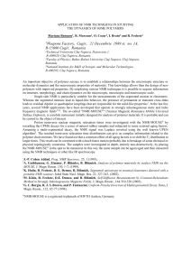 Application of NMR techniques in studying the dynamics of some